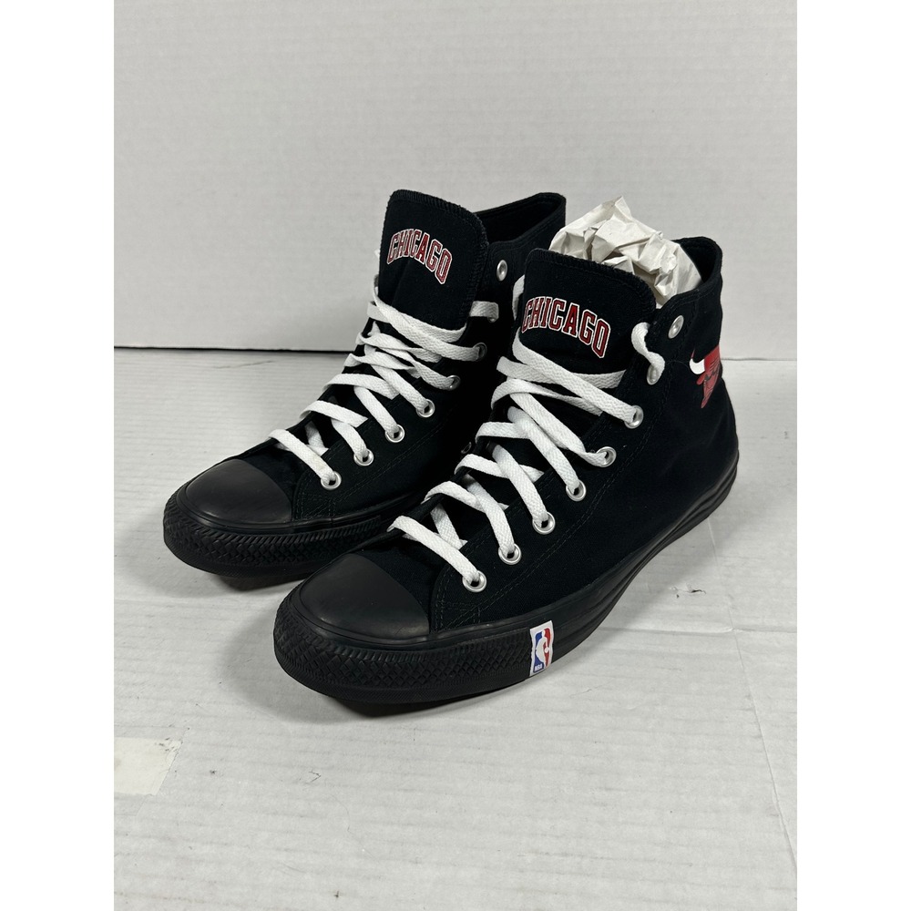 Converse Chuck Taylor All Star NBA Chicago Bulls HighTop Black Mens 11.5 164503C - Picture 12 of 16